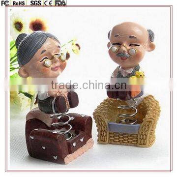 Lovely old man figure bobble head toy/custom human model bobble head figure/factory price custom your own bobble head toy