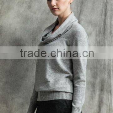 2014 new fashion women knitting pure cashmere big round neck pullover