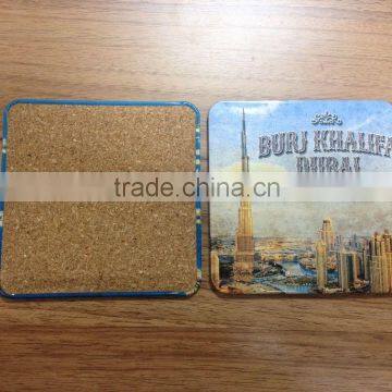 custom tea cup metal drink coaster