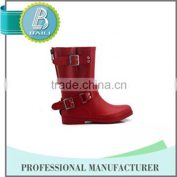 Customised designs Removable Waterproof red rubber boots with zipper