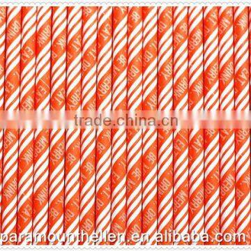 Party supply disposable Striped Paper drinking Straws for birthday party