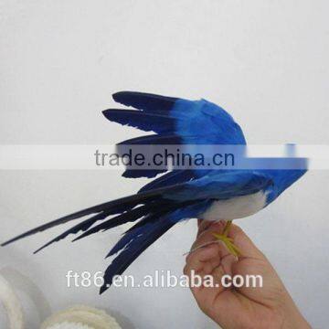 fake bird toy decoration blue feather birds artificial decorative