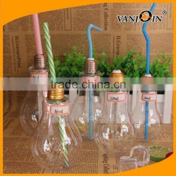 Clear 320ml Bulb Bottles PET Plastic With Different Caps for Beverage Packages photo-4