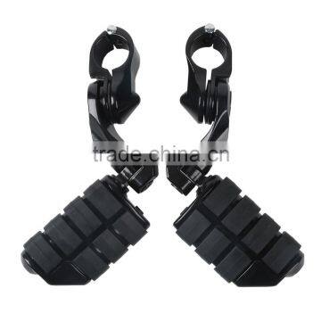 Black 360 Degree Adjustable Highway Foot Pegs Footpeg Footrests For 32mm photo-4