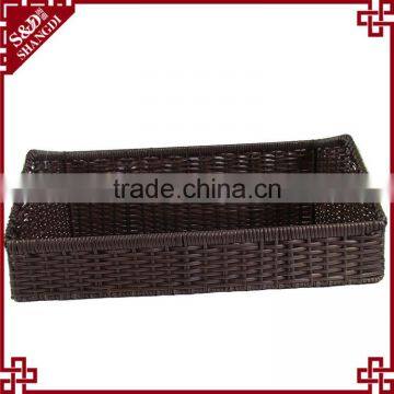S&D Rectangular Supermarket pe Rattan Display Baskets for Produce Bread Basket Fruit Basket photo-2
