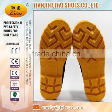 Black PVC Safety Boots Gumboots Wellington Boots With Relective Tape photo-5