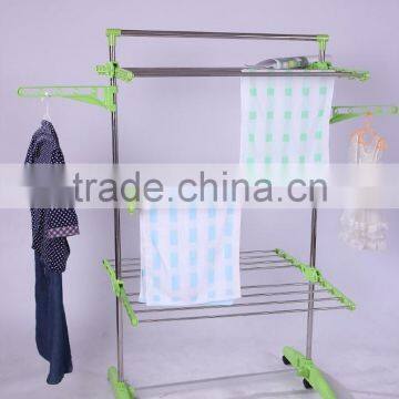 Hanging Clothes Drying Hanger Laundry Rack with storage shelf