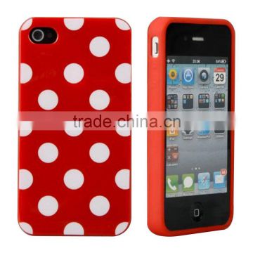 Hot Selling Cute Polka Dots Soft TPU Silicone Back Case Cover For iPhone 5/5S