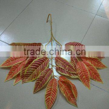 SJ7001007 Artificial Plastic Golden Tree Leaf for Tree Decoration photo-4