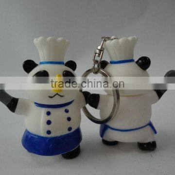 Custom Make plastic Keychain panda, Promotional panda shaped 3D plastic keychain, Make plastic 3d custom shaped keychain