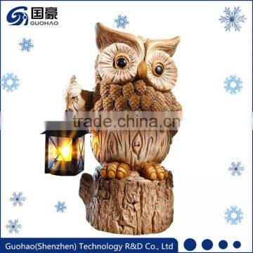 Garden Christmas owl statue, Christmas owl lanterns