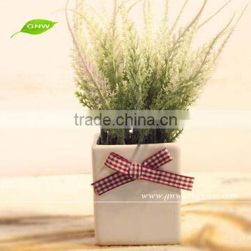 GP001-02 GNW lavender artificial flower with garden flower pot for wedding centerpiece table decoration