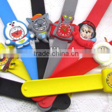 Lovely silicone child watch/hot sell/high-quality and promotinal silicone children slap watch