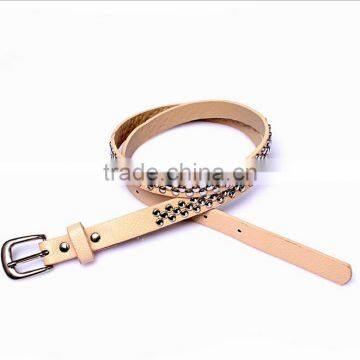 New Designed Fashion Rivet Decorated Lady Thin PU Waist Belt photo-2