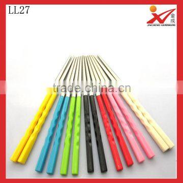 2016 new arrival colorful metal chopsticks with the plastic handle