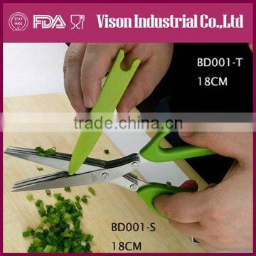 New Stainless Steel 5 Blade Cut Shredding Scissors Sharp Herb Kitchen Tool(BD001-S)