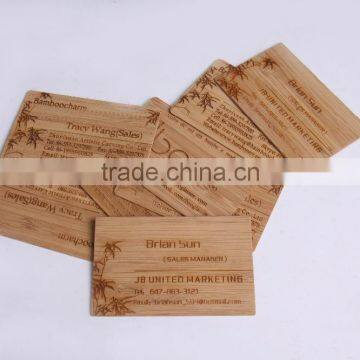 bamboo wood laser cut & engraved business card