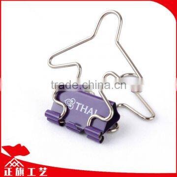 Airline advertising gift plane shape metal bolldog clip with LOGO printing