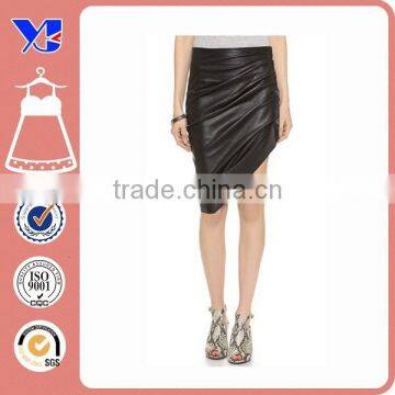 Latex Short Pleated Black Half Pleated Fetish Leather Skirt photo-2