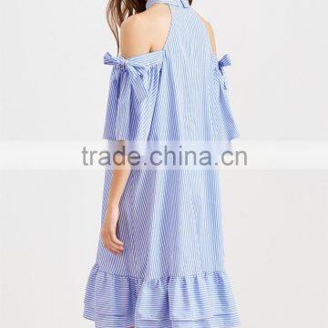 Guangzhou Clothing OEM Tie Sleeve Ruffle Hem Dress Pictures Of Latest Fashion Styles photo-4