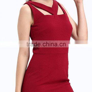 Domin Fashion Sleeveless Jacquard Fabric Bodycon Dress photo-2