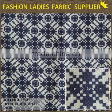 fashionable design print pattern for ladies wear reactive rayon challis printed rayon challis fabric