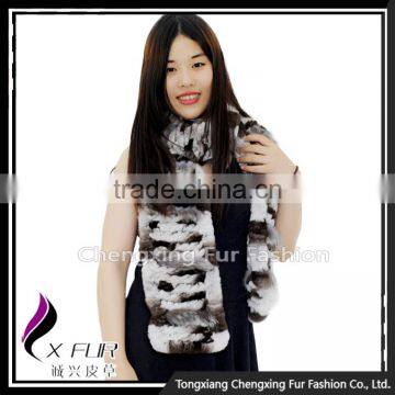 CX-S-55A Hot Sale Genuine Rex Rabbit Fur Winter Fashion Fur Scarf photo-2