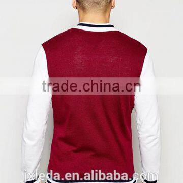 Knitted Burgundy Baseball Jacket, Stylish 3XL Coat Men photo-3