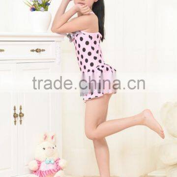 Factory Price Light Pink Black Dots Children's Swimwear Kids Swinwear a Little Baby Swimwear /kids Bikini photo-3