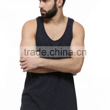 Mens plain black slim fitted tight slimming vest