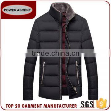 Stand Collar Business Mens light weight Quilted Down Jacket