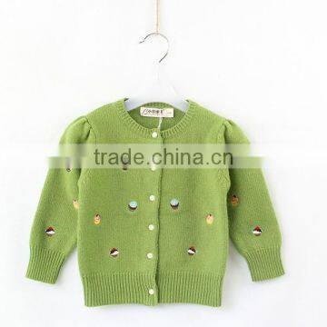 Korean Style Girls Cardigan Sweater Design Solid Color Cotton Sweater photo-2