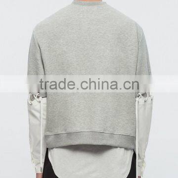 2017 Wholesale Mens Grey Vintage Color Block Panelled Sweatshirt photo-3