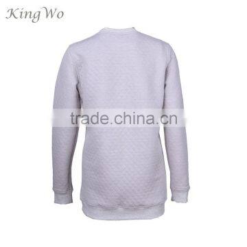 2018 Spring Mens Cotton Fleece Diamond Quiled Crew Neck Jumper photo-3