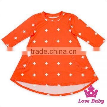 New Arrive Girls Dress Names With Pictures Long Sleeve Short Front Long Behind With 2 Pockets Net Frock Designs For Kids