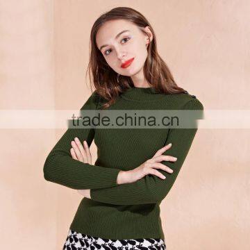 Green Color Ladies Sweater 2017 Fashion Style Women Pullover Sweater photo-2
