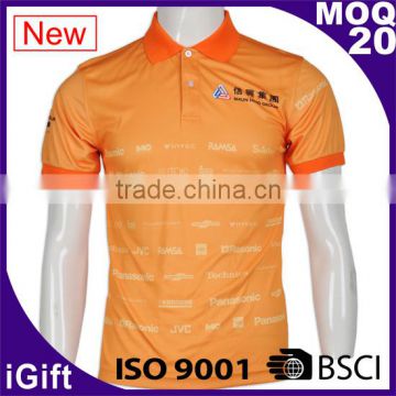 Wholesale Custom Embroidery design sublimation men custom polo t shirt