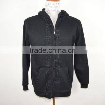 wholesale zipper jacket hooded plain sweatshirt with hood