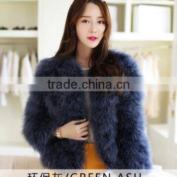 High Quality New Design For Women Ostrich Feather Coat