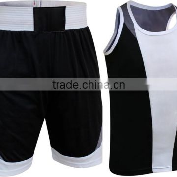 Auth Boxing Gym Vest & Shorts Set MMA Muay Thai Mens UFC Wear Rash Guard Top