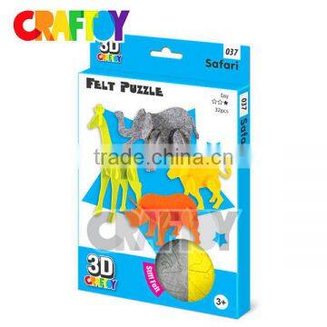 3D Felt Puzzle Mini Animal Set Safari