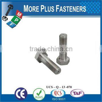 Made in Taiwan High Quality Stainless Steel Hex Bolt Hexagon Bolt Hex Head Bolt