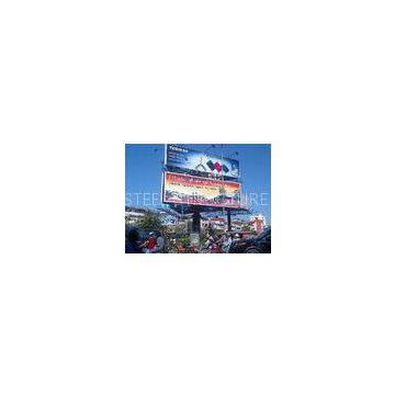 Monopole Highway Steel Structure Billboard Trivision For Commercial Display Ads