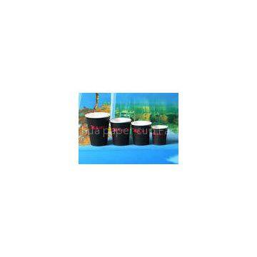 Black Small 8oz Insulated Paper Cups Personalized Paper Coffee Cups With Lids