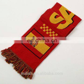 SC-0039 Acrylic soccer scarf custom print knitted jacquard Spain Espana football fan scarf