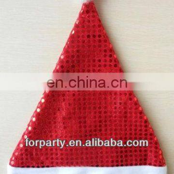 CHN-0133 Red sequin merry christmas hat