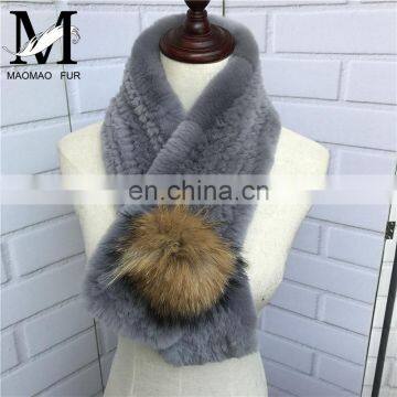 2016 Latest Design Woman Accessories Scarf / New Fashion Real Rabbit Fur Scarf / Ladies Lucury Scarf photo-4