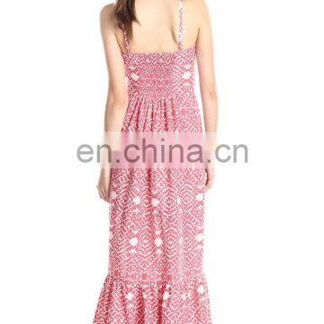 2016 BAIYIMO High Quality Wholesale Women's Floral Print Long Maxi Beach Dress photo-2