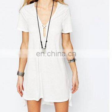 Newest Summer Sexy woman causal dress with plunge neck