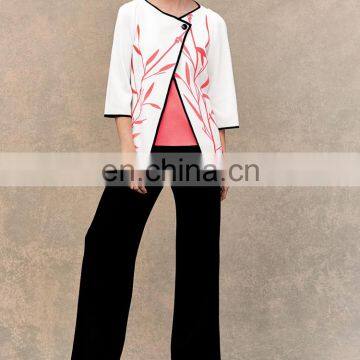 Bamboo-Print 3/4-Sleeve American Jacket Jacket Model for Women photo-5